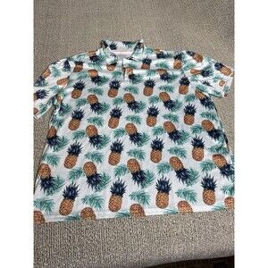 Pineapple Short Sleeve Hawaiian Shirt Men’s XL